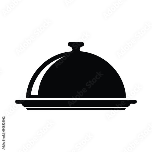 Black cloche serving dish on a white background kitchen