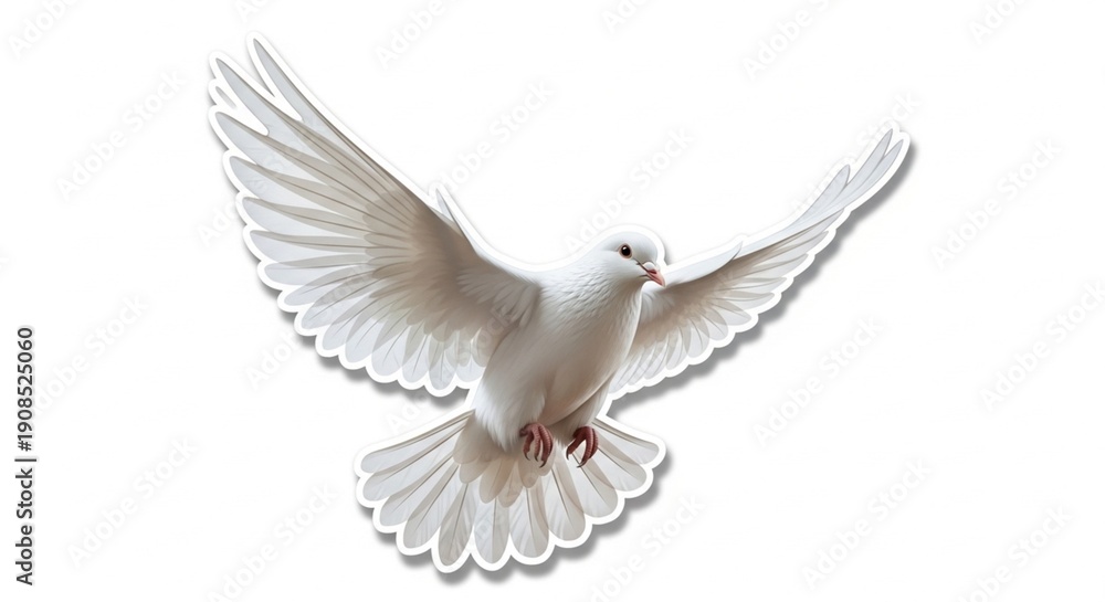 Fototapeta premium white dove flying against a white background