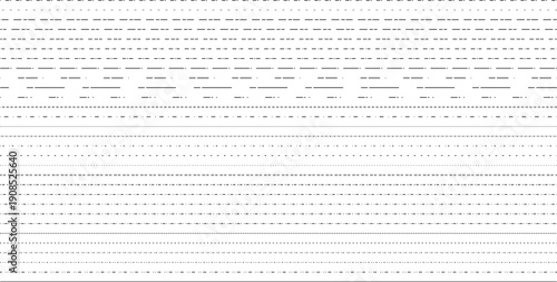 dotted dashed line divider set minimal horizontal separators vector collection