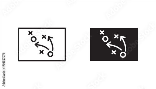 soccer tactics icon set,  game success strategy in football, scheme play, vector illustration on white background.
