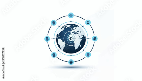 Global Network Connection Concept with Earth at Center.