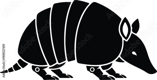silhouette armadillo animal wild mammal nature creature vector design