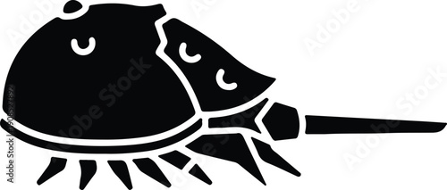 Photos silhouette horseshoe crab marine animal simple iconic ocean vector design