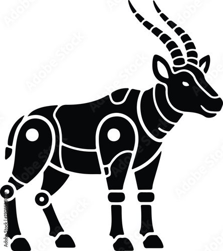 silhouette robotic gazelle antelope biomechanical animal futuristic design