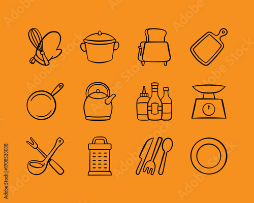 Kitchen Outline Icon Pack