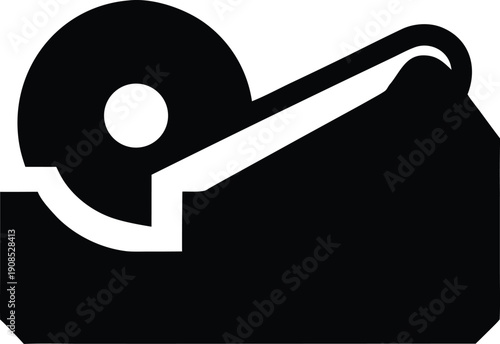 tape dispenser silhouette vector illustration on transparent background