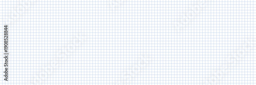 Graph paper notebook sheet with light blue square grid, clean school exercise book background, squared paper texture for math, notes, sketches and study, minimal stationery flat lay, education concept