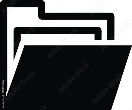 folder with tab silhouette vector illustration on transparent background