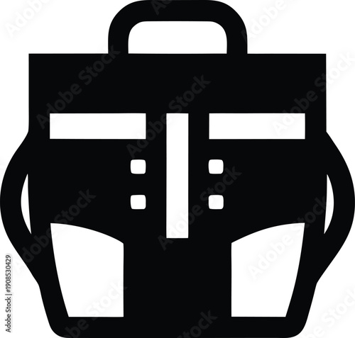 diaper bag silhouette vector illustration on transparent background