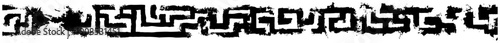 Abstract black grunge maze pattern horizontal border