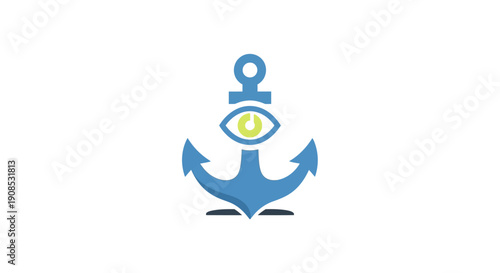 Blue Anchor Symbol with Yellow Eye.