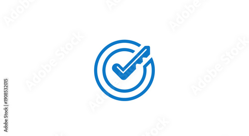 Blue Checkmark Icon Design Symbol.