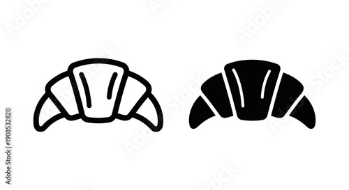 Classic Croissant Icon, Perfect for French Bakeries, Breakfast Menus, and Patisserie Branding.