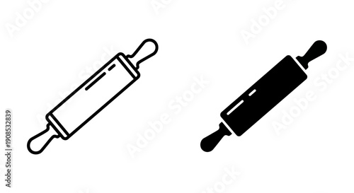 Classic Rolling Pin Icon, Essential for Baking, Kitchenware, and Culinary-themed Designs and Apps.