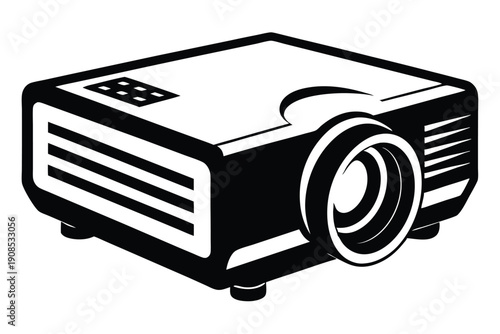compact projector line art silhouette vector illustration