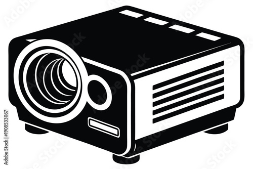 compact projector line art silhouette vector illustration