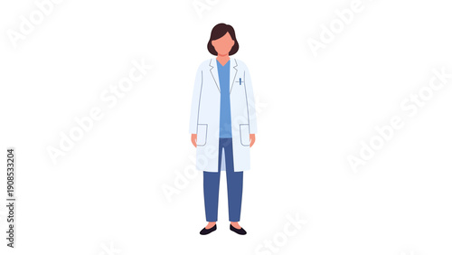 Doctor Illustration: Healthcare Professional in White Lab Coat, Medical Team Concept