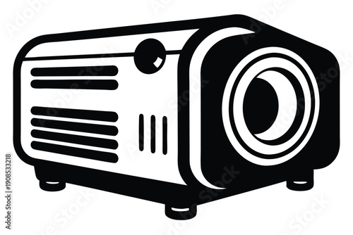 compact projector line art silhouette vector illustration
