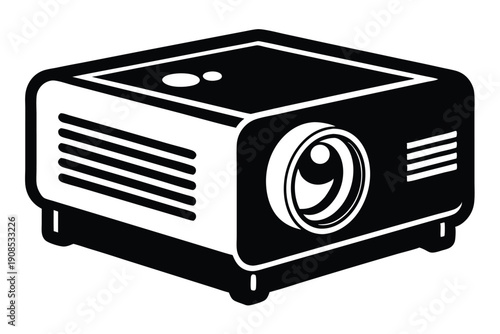 compact projector line art silhouette vector illustration