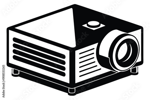 compact projector line art silhouette vector illustration