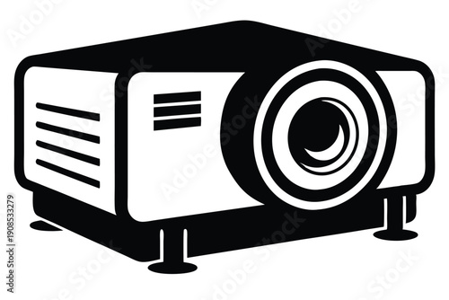 compact projector line art silhouette vector illustration