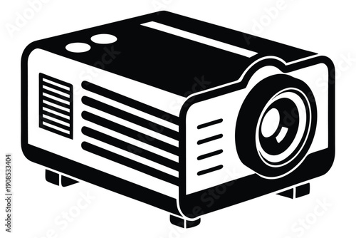 compact projector line art silhouette vector illustration