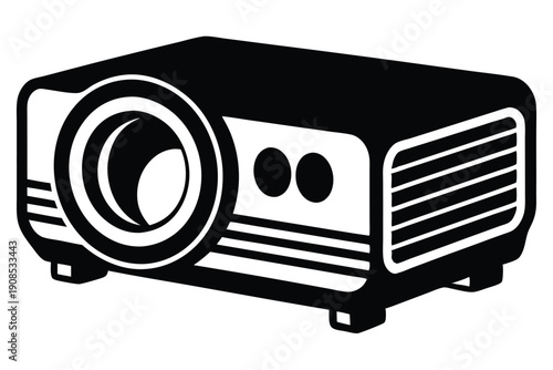 compact projector line art silhouette vector illustration