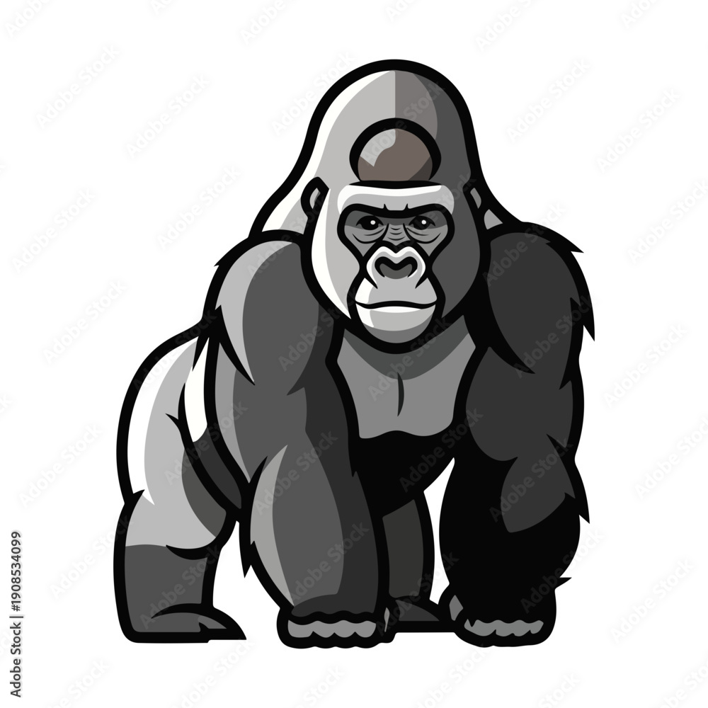 Obraz premium Gorilla Mascot Logo Illustration Isolated Vector Graphic