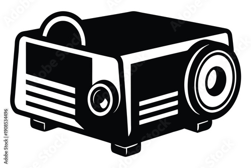 compact projector line art silhouette vector illustration
