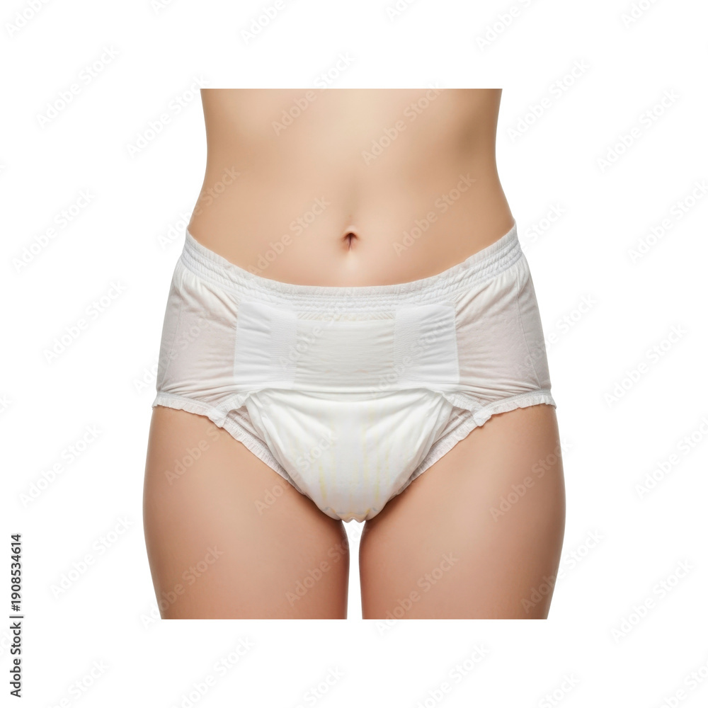 Fototapeta premium Adult diaper on a person's lower body