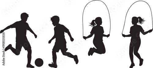 Children engaging in various physical activities