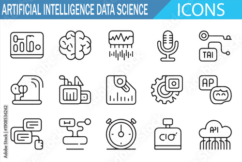 AI research and computing outline set