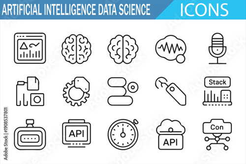 Smart technology and digital innovation icons