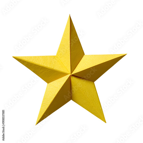 Origami Yellow Star Isolated