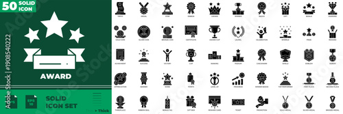 Award Solid Editable Icons set