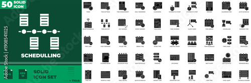 Schedulling Solid Editable Icons set