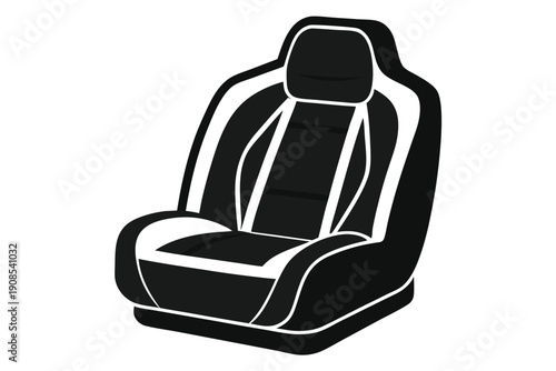 car seat headrest line art silhouette vector illustration