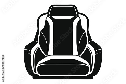 car seat headrest line art silhouette vector illustration