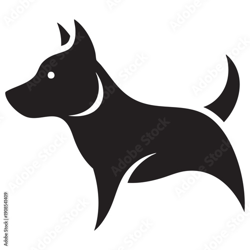 Stylized Dog Silhouette Vector Logo