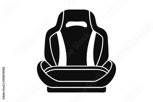 car seat headrest line art silhouette vector illustration