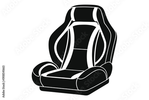 car seat headrest line art silhouette vector illustration
