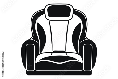 car seat headrest line art silhouette vector illustration
