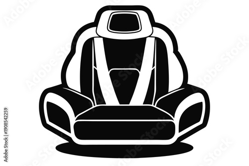 car seat headrest line art silhouette vector illustration