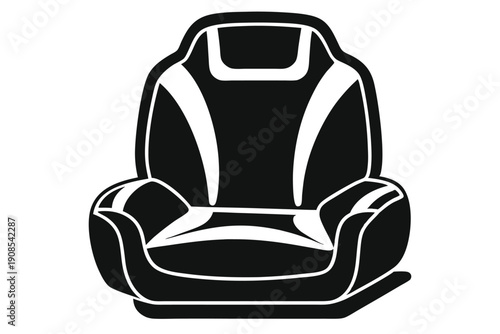 car seat headrest line art silhouette vector illustration
