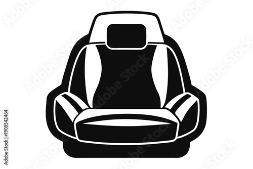 car seat headrest line art silhouette vector illustration