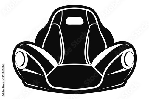 car seat headrest line art silhouette vector illustration