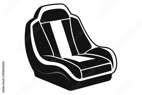 car seat headrest line art silhouette vector illustration