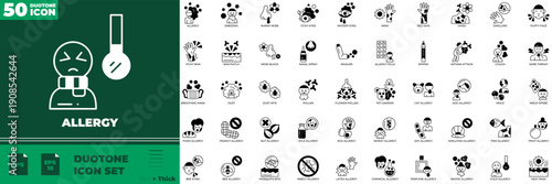 Allergy Duotone Editable Icons set