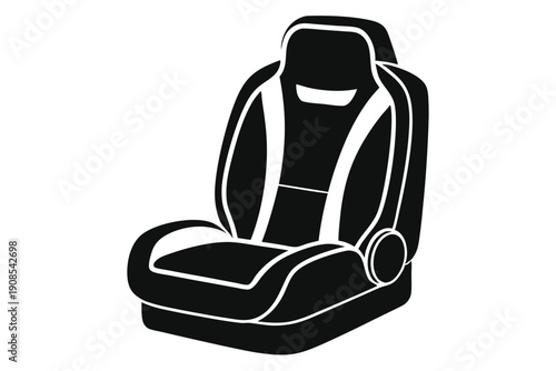 car seat headrest line art silhouette vector illustration