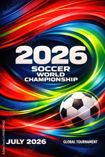 2026 Soccer World Championship Abstract Light Poster